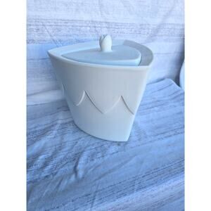 Vintage Ancona 2 NYC White Plastic Ice Bucket / Container
